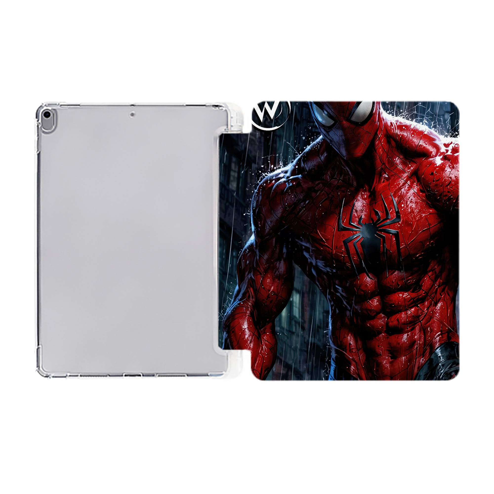 （画像用） Spider Man スパイダーマン IPad ケース ペン収納付き 三つ折りスタンド PUレザー×シリコン 対応機種9.5/10.5/10.9インチ